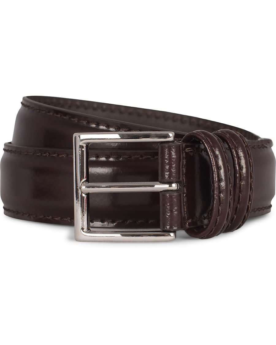 andersons plain leather belt shiny burgundy red ug56c