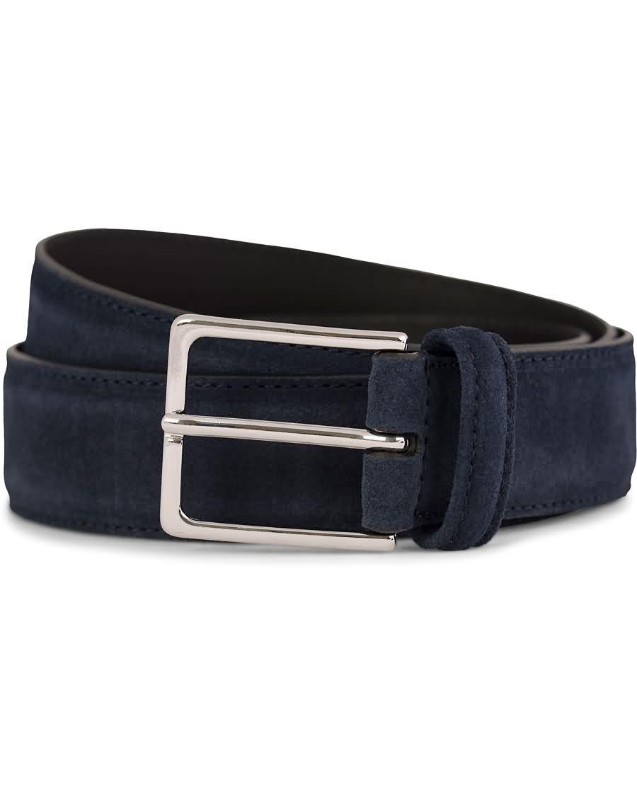 andersons suedeleather belt 3,5 cm navy umjvc