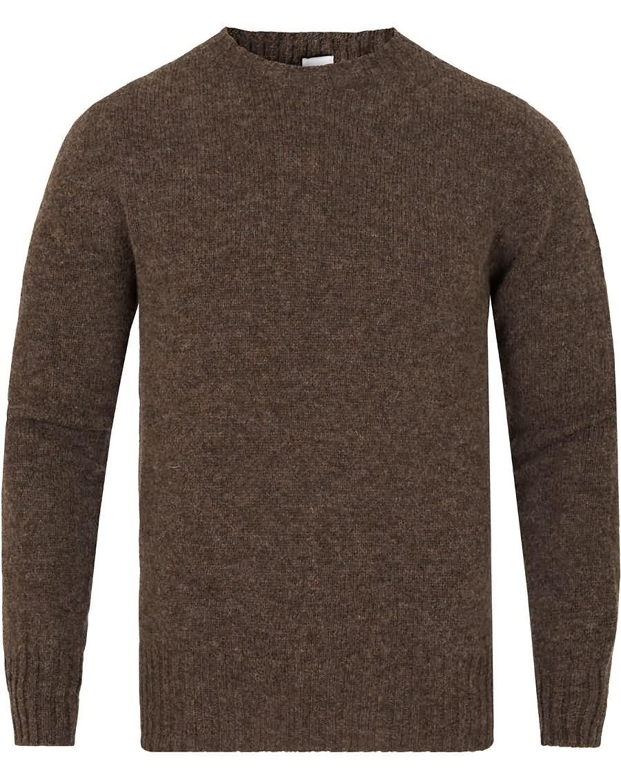 aspesi crew neck shetland knit brown På Salg Roman i97nx