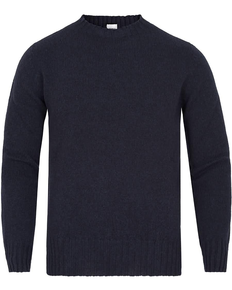 aspesi crew neck shetland knit navy Retro Klær ni797