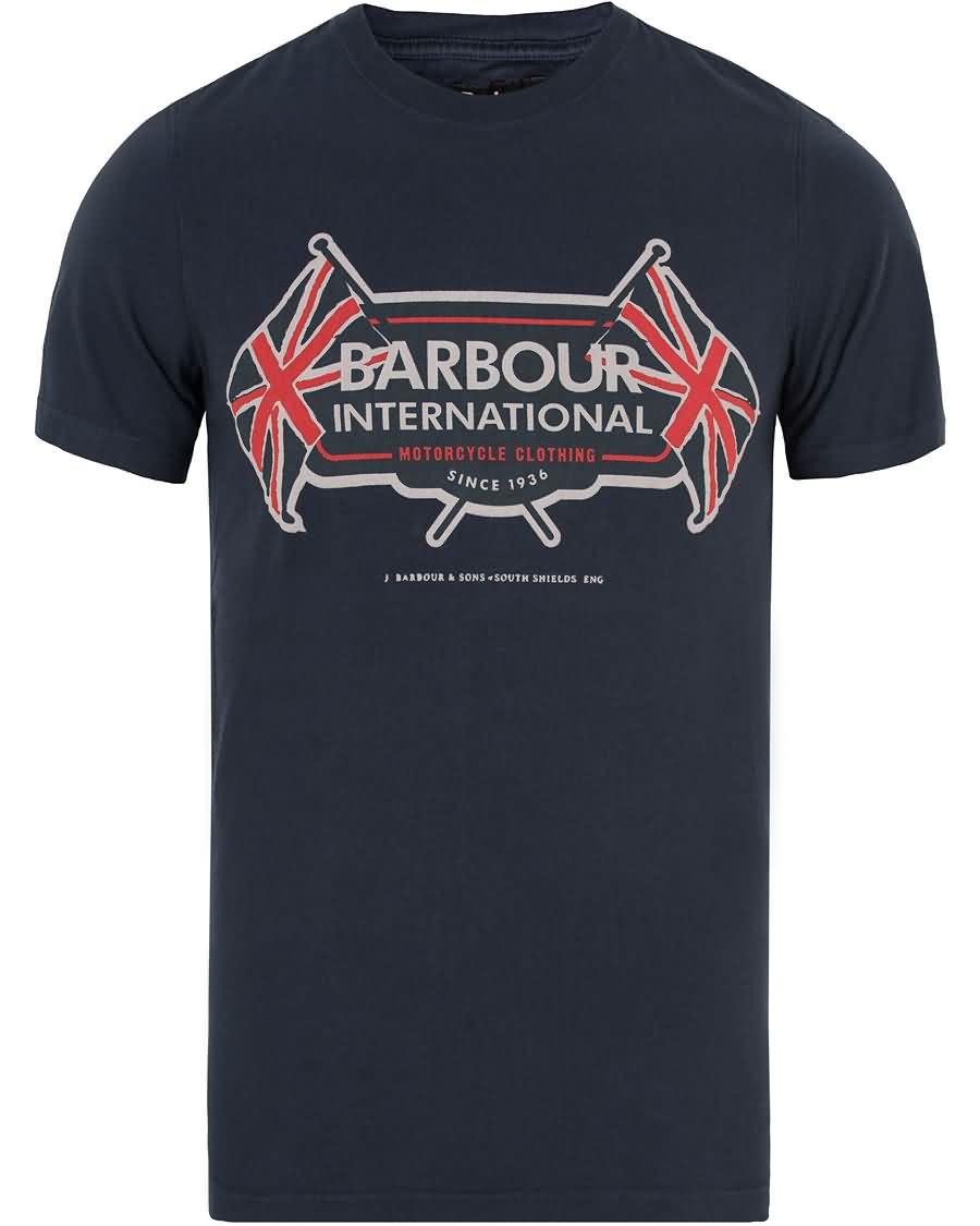 barbour international flags tee navy Null Resultater ue1zi