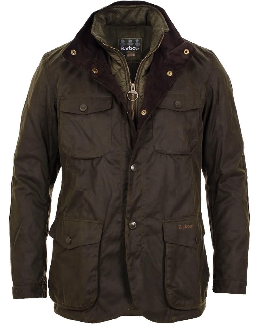 barbour lifestyle ogston waxed jacket olive På Salg Billig msywk