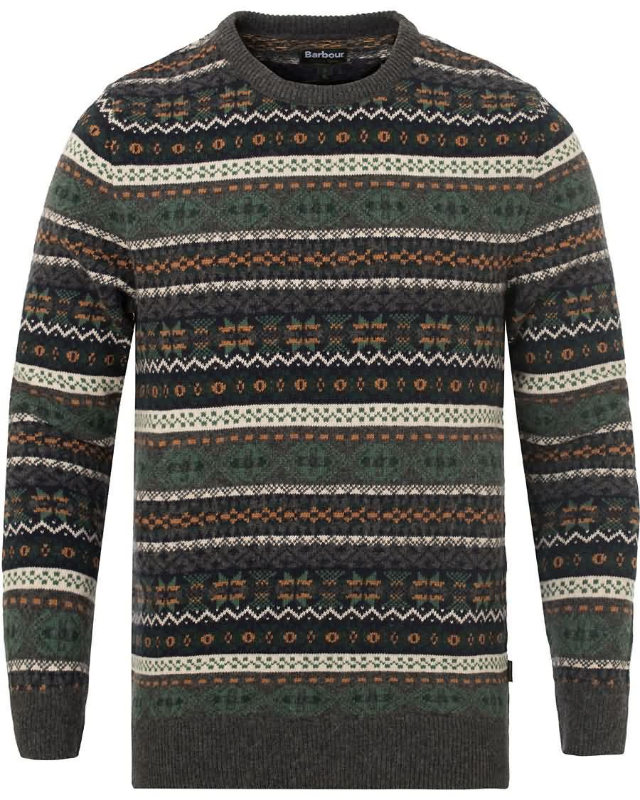 barbour lifestyle orford fairisle crew neck charcoal Opprinnelige Stilen iqc09