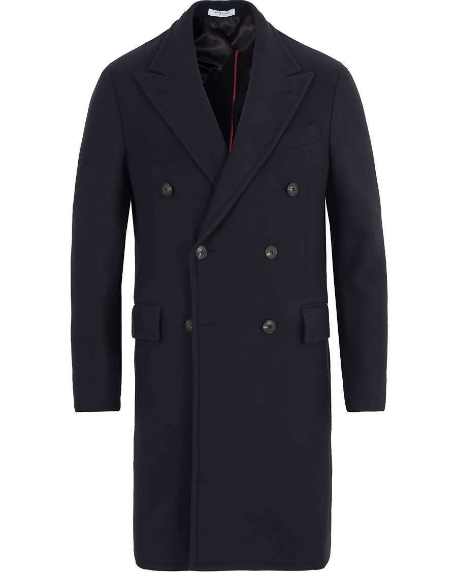 boglioli cappotto double breasted wool coat navy På Salg Rimelig mdg1i