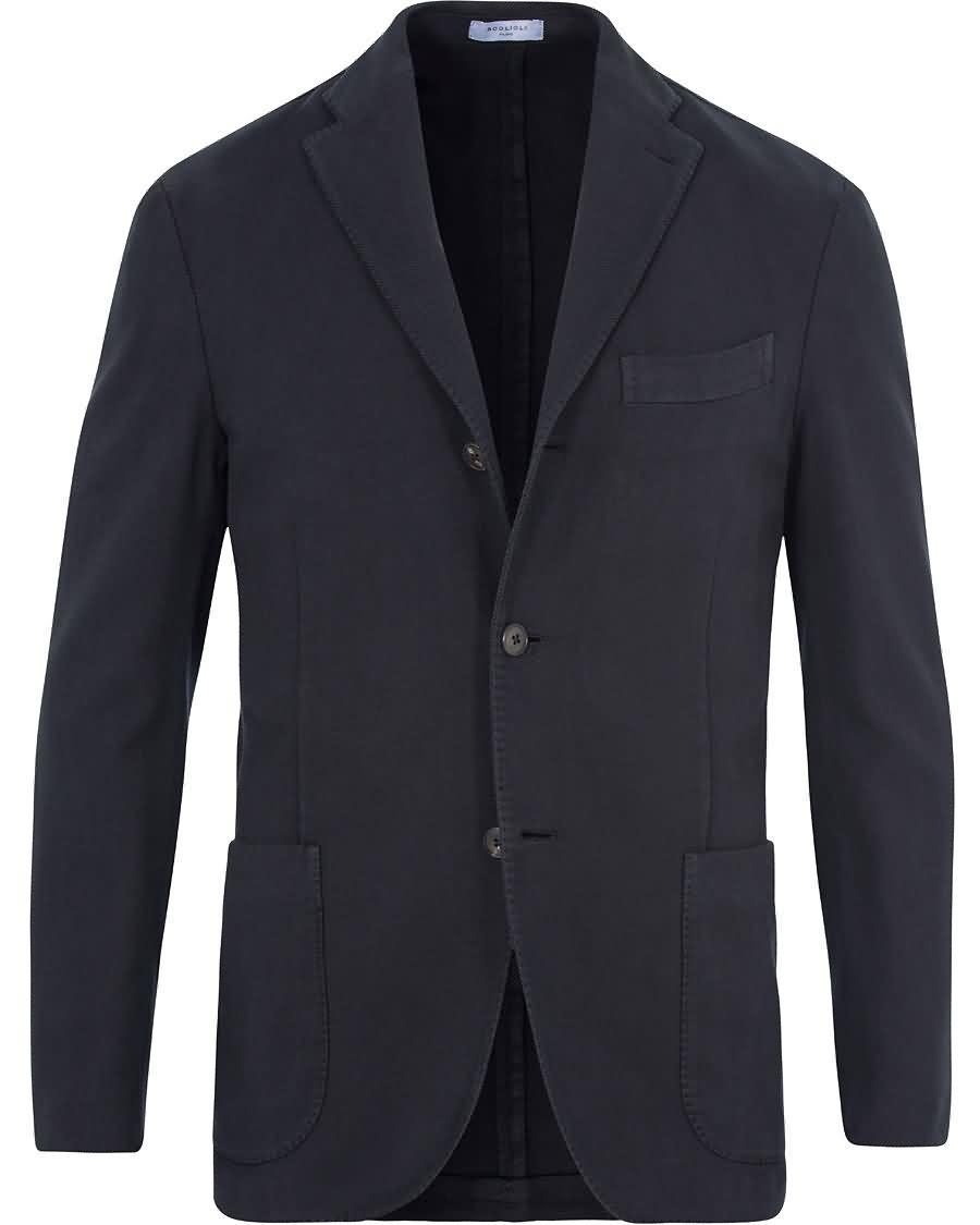 boglioli herringbone wool k jacket blazer dark blue Butikken 7p7a6