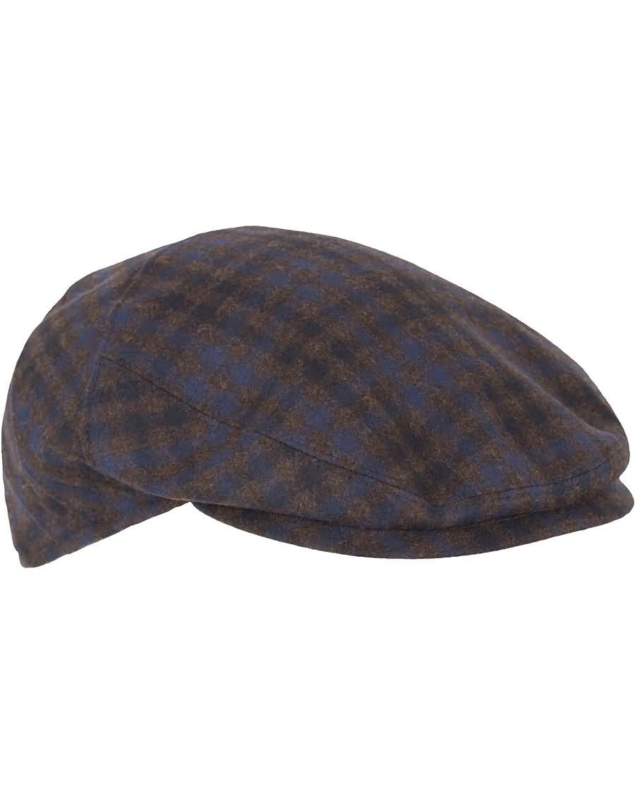 borsalino check flat cap brown plvw7