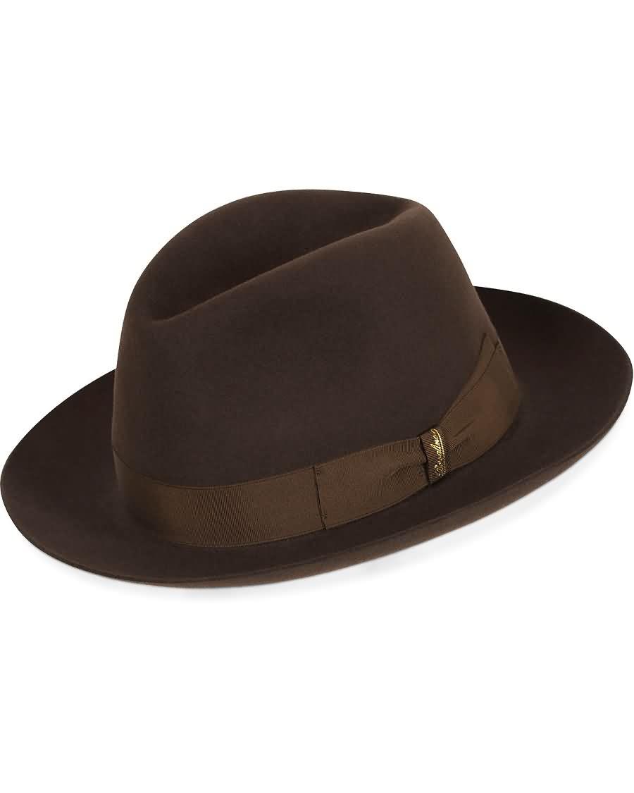 borsalino fedora felt hat medium brim folco dark brown 2q4u4