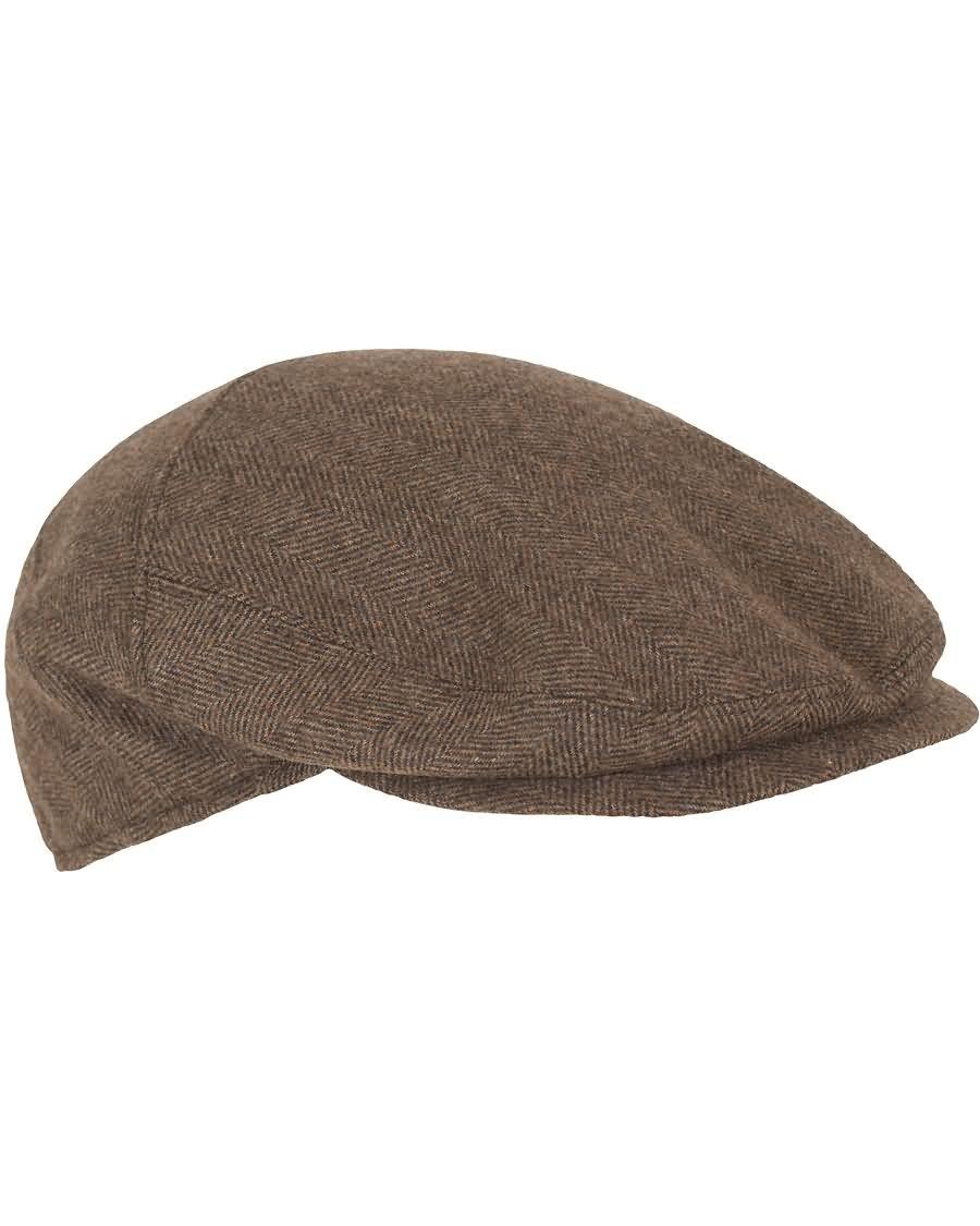 borsalino herringbone flat cap brown ejhu0