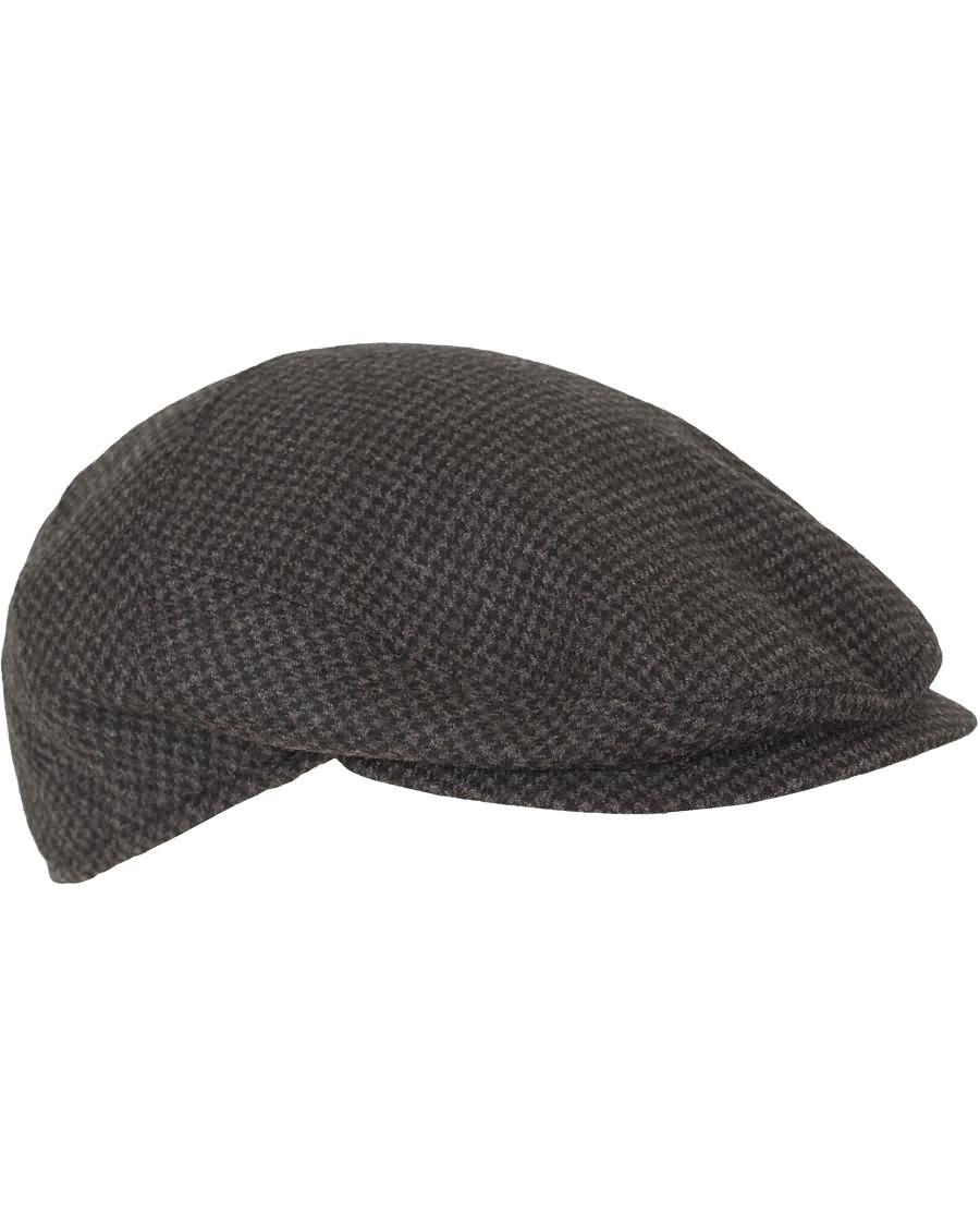 borsalino houndstooth flat cap grey 333s2