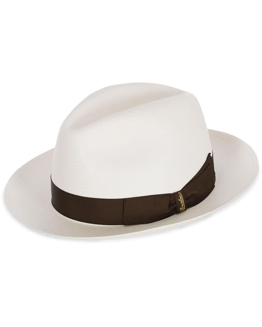 borsalino panama fine with medium brim white brown ribbon 3xp8x