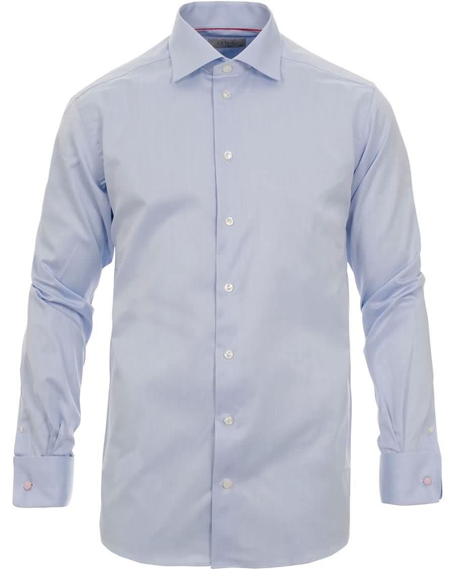 eton contemporary fit shirt double cuff blue Salg Salg vdzub