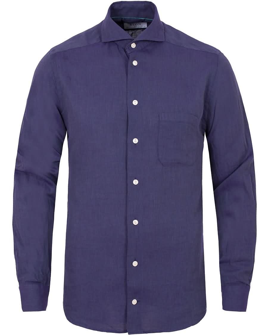 eton slim fit green ribbon flannel shirt purple Salg For Billig rzxep