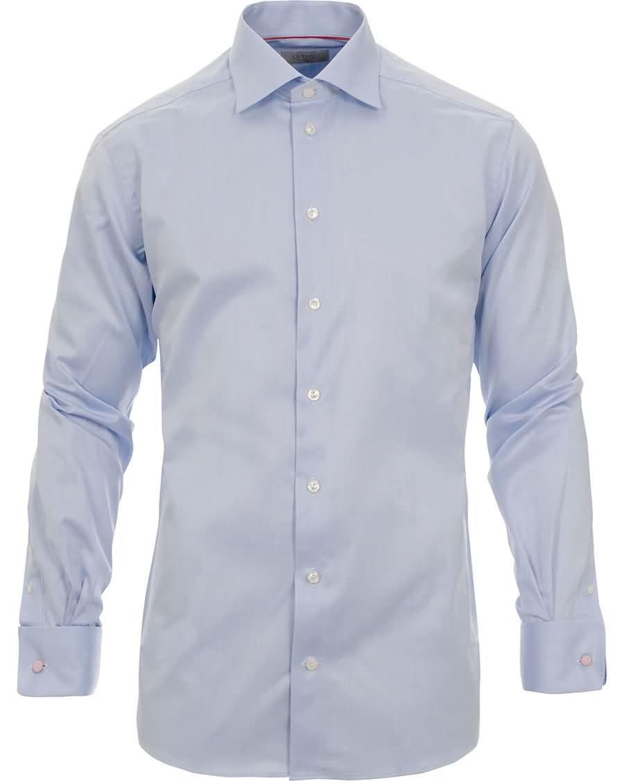 eton slim fit shirt double cuff blue Lav Pris Billig nx98m