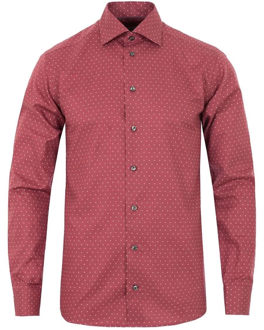 eton slim fit twill dot cut away shirt red Ny Billig 5edzr