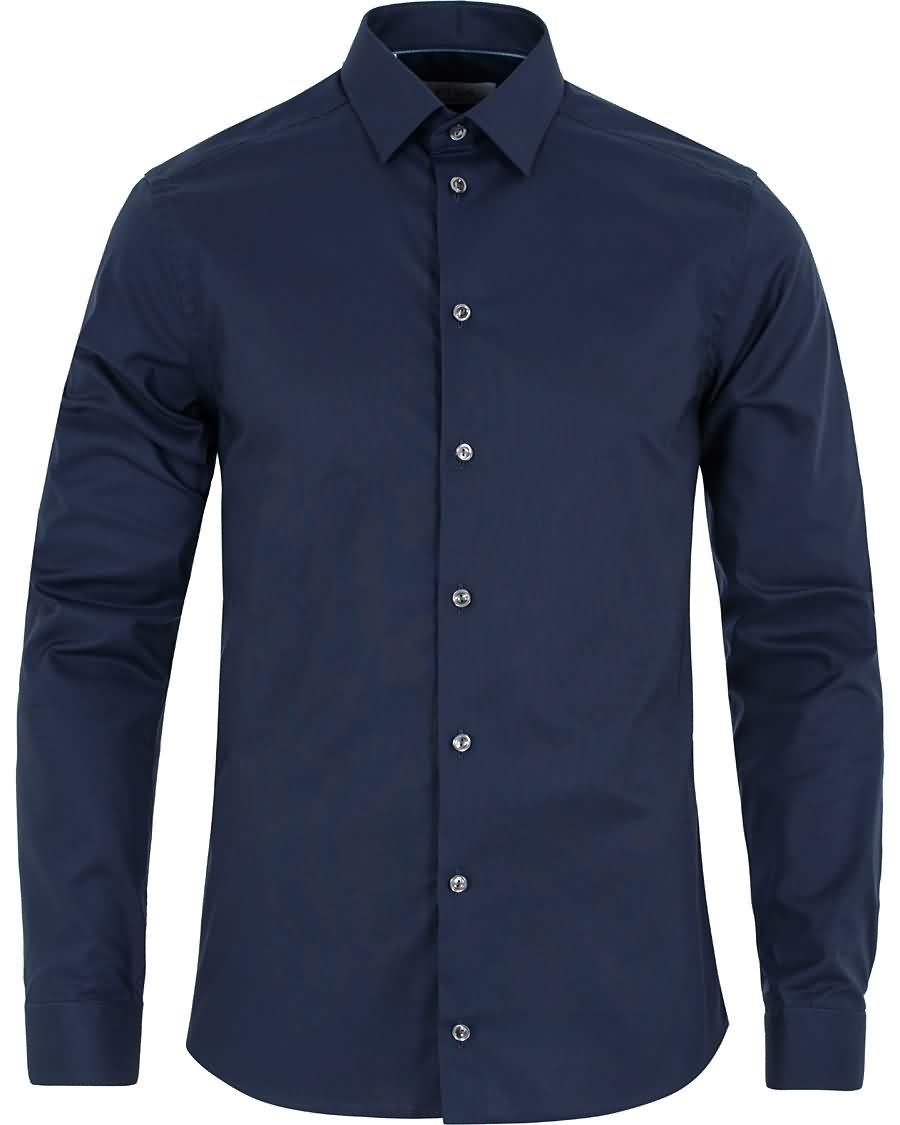 eton super slim fit stretch shirt navy Temperament uk16n