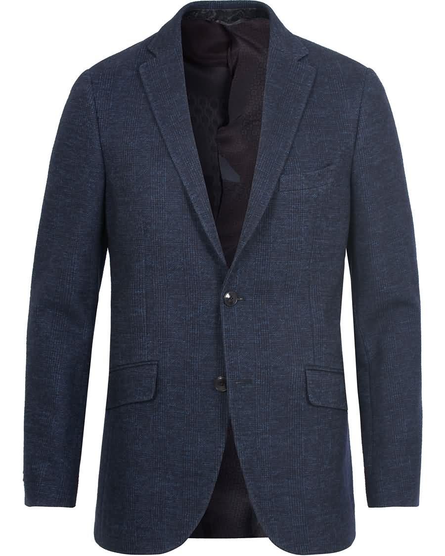 etro jersey glencheck blazer dark blue Kjølig mkeic