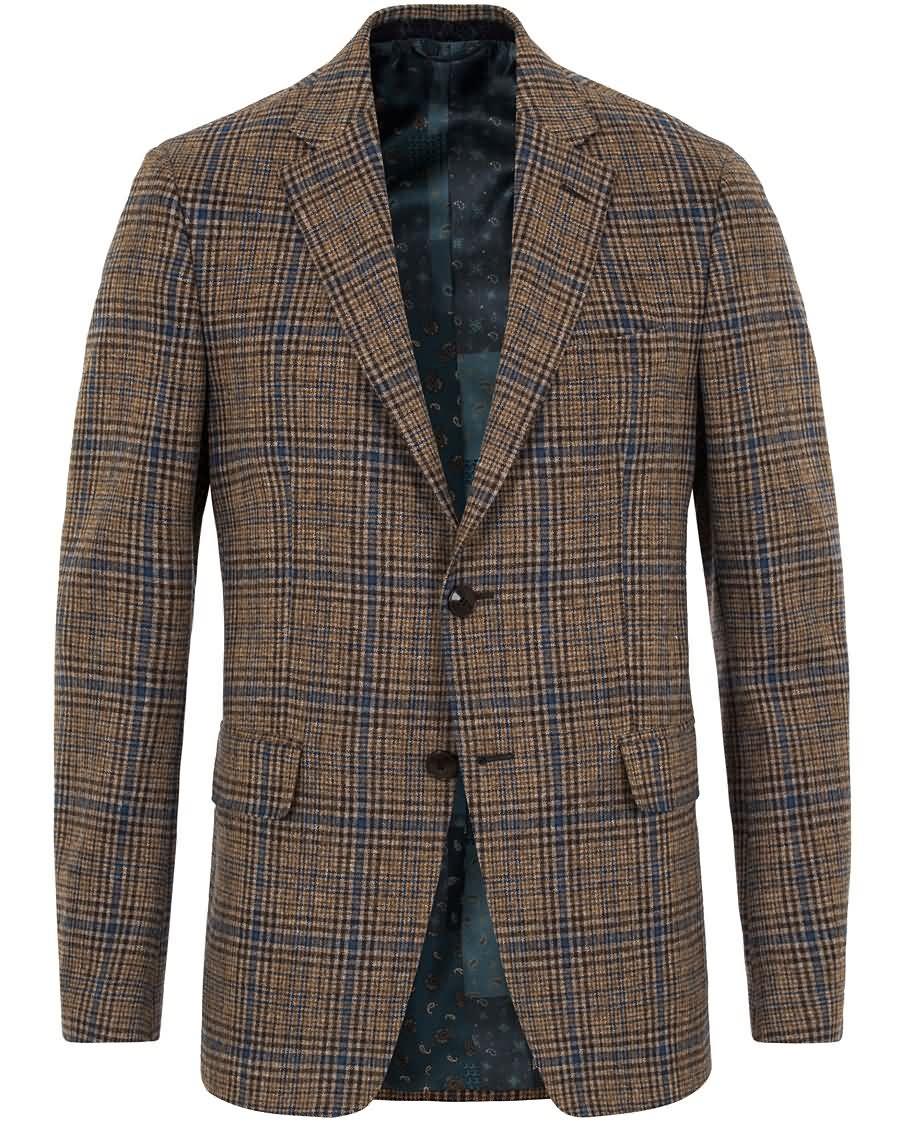 etro slim fit wool check blazer medium brownnavy Handel 5rq44