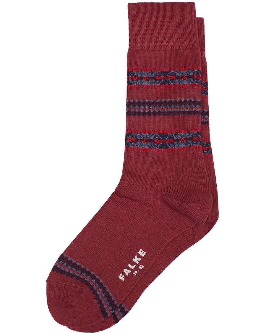 falke lhasa cashmere stripe socks red Lav Pris ggtvb