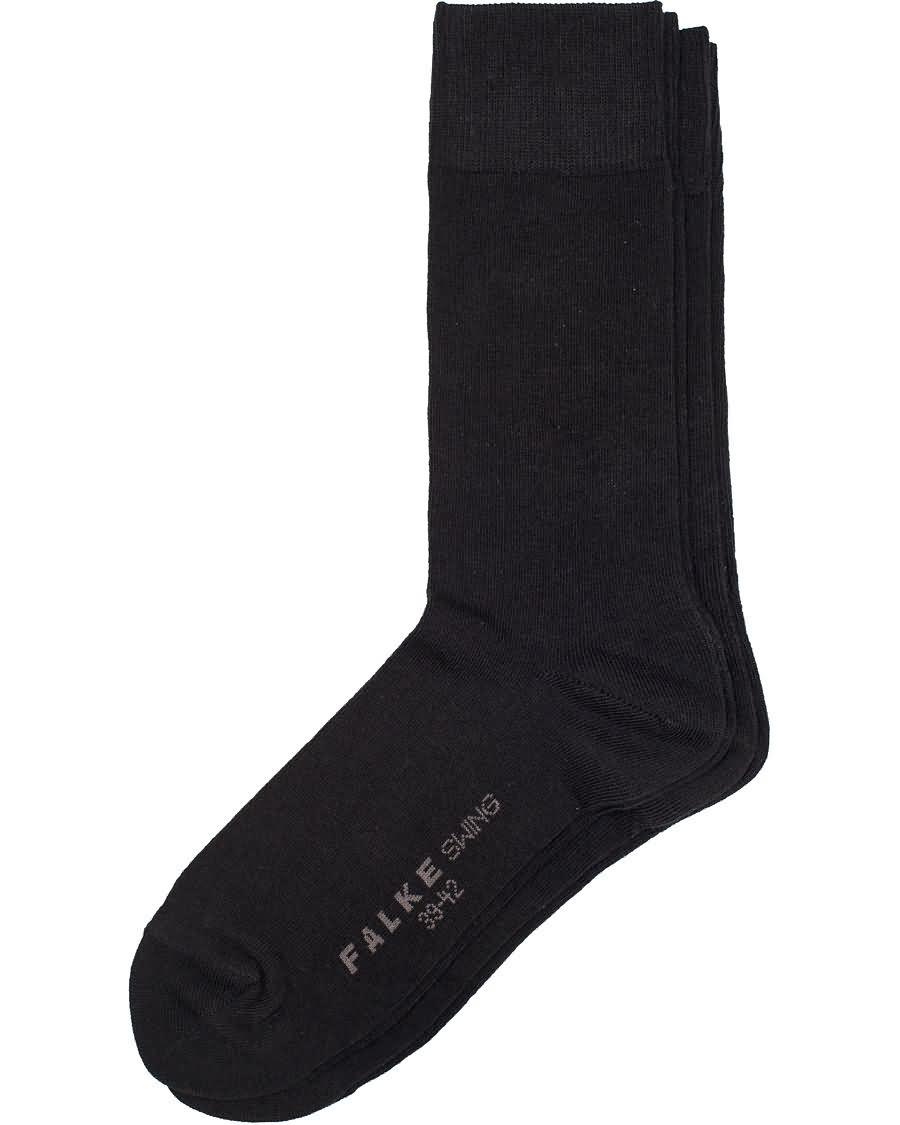 falke swing 2-pack socks black Klassisk Salg zyqp9