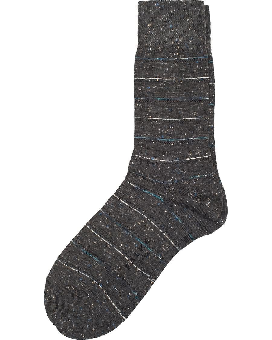 falke tweed donegal stripe socks grey Clearance vqa6s