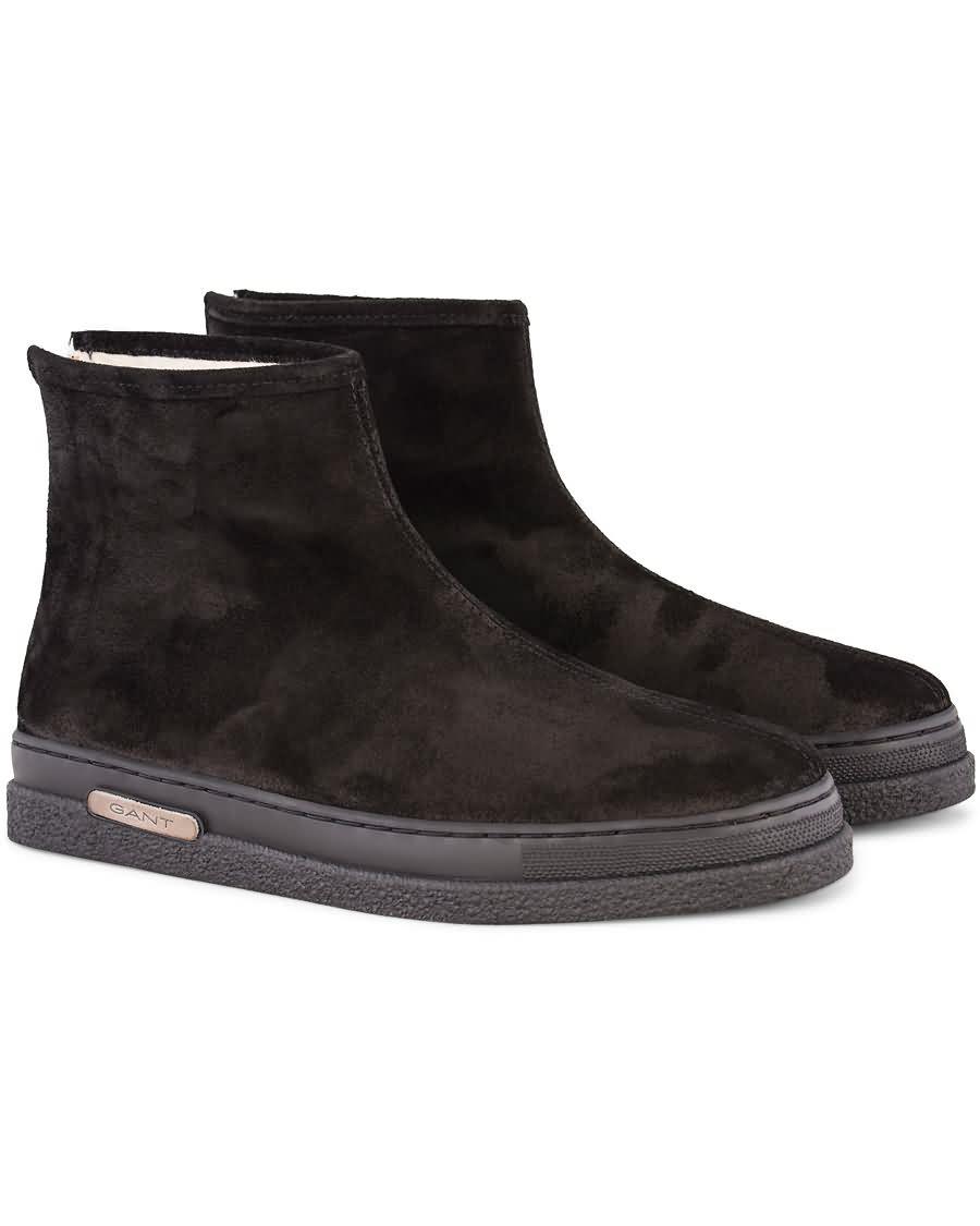 gant josef curling boot black suede Stil Butikken ty8cn