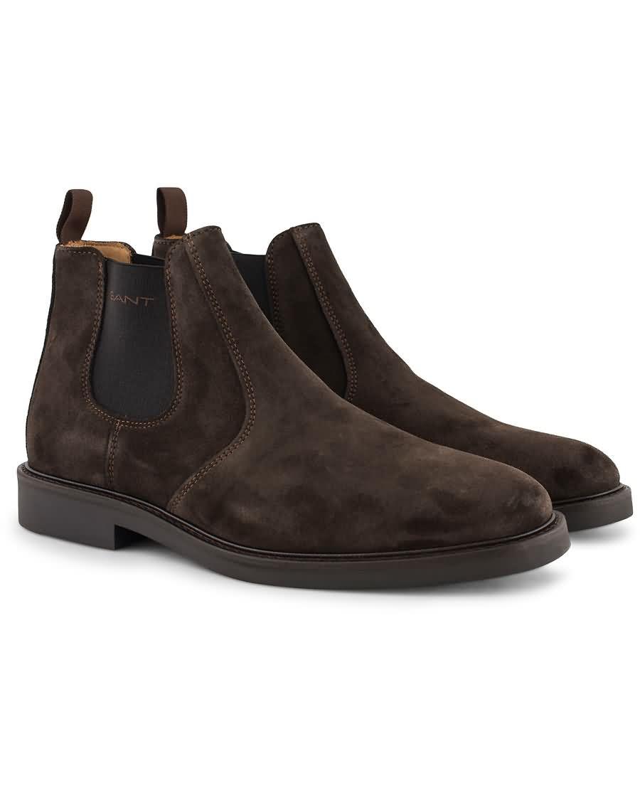 gant spencer chelsea boot dark brown suede Counter Ekte 35ykq