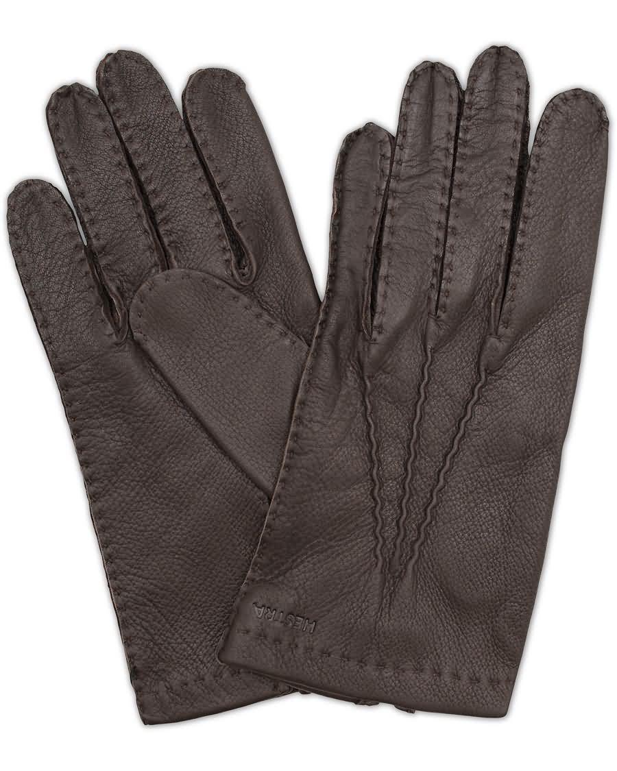 hestra henry unlined deerskin glove dark brown rcwx1