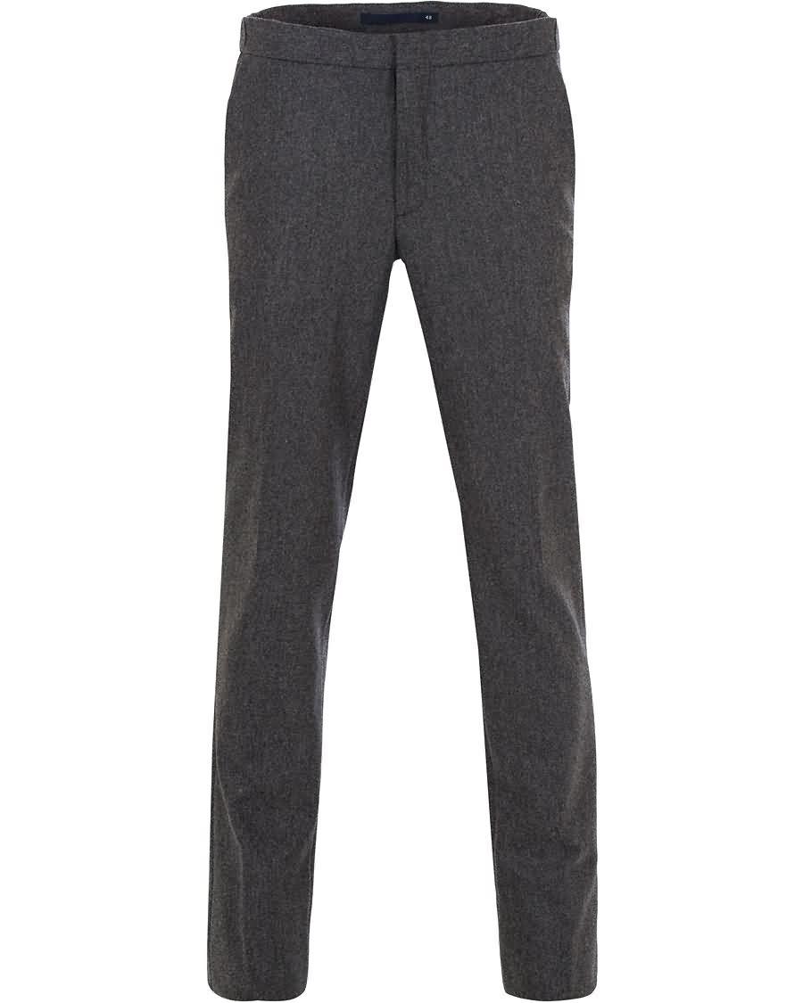 incotex slim fit jogger flannel trousers grey Høy Quaity odcs7