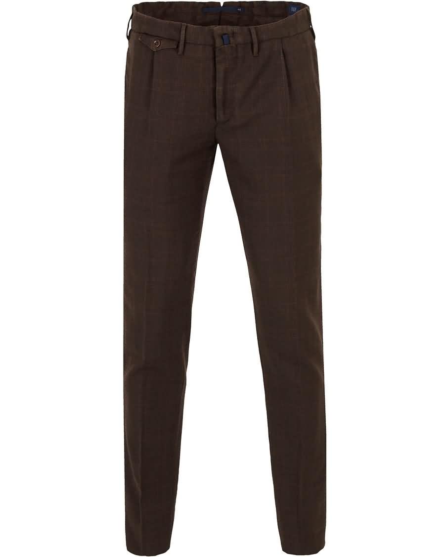 incotex slim tapered wool glenncheck trousers rost Ny Stil 8uvma