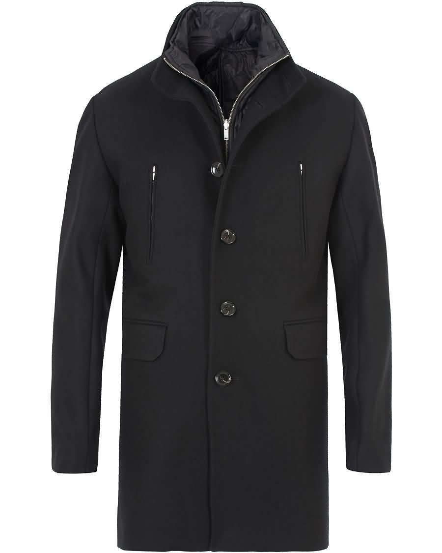 j.lindeberg gavin 56 stand up collar melton coat black Trekke Billig 5hus2