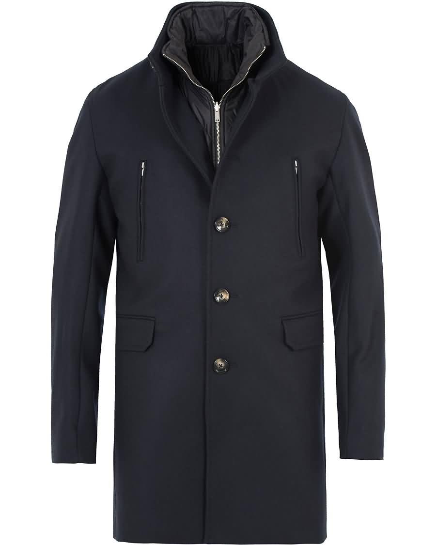 j.lindeberg gavin 56 stand up collar melton coat dark navy Fasjonable Klær 299uf