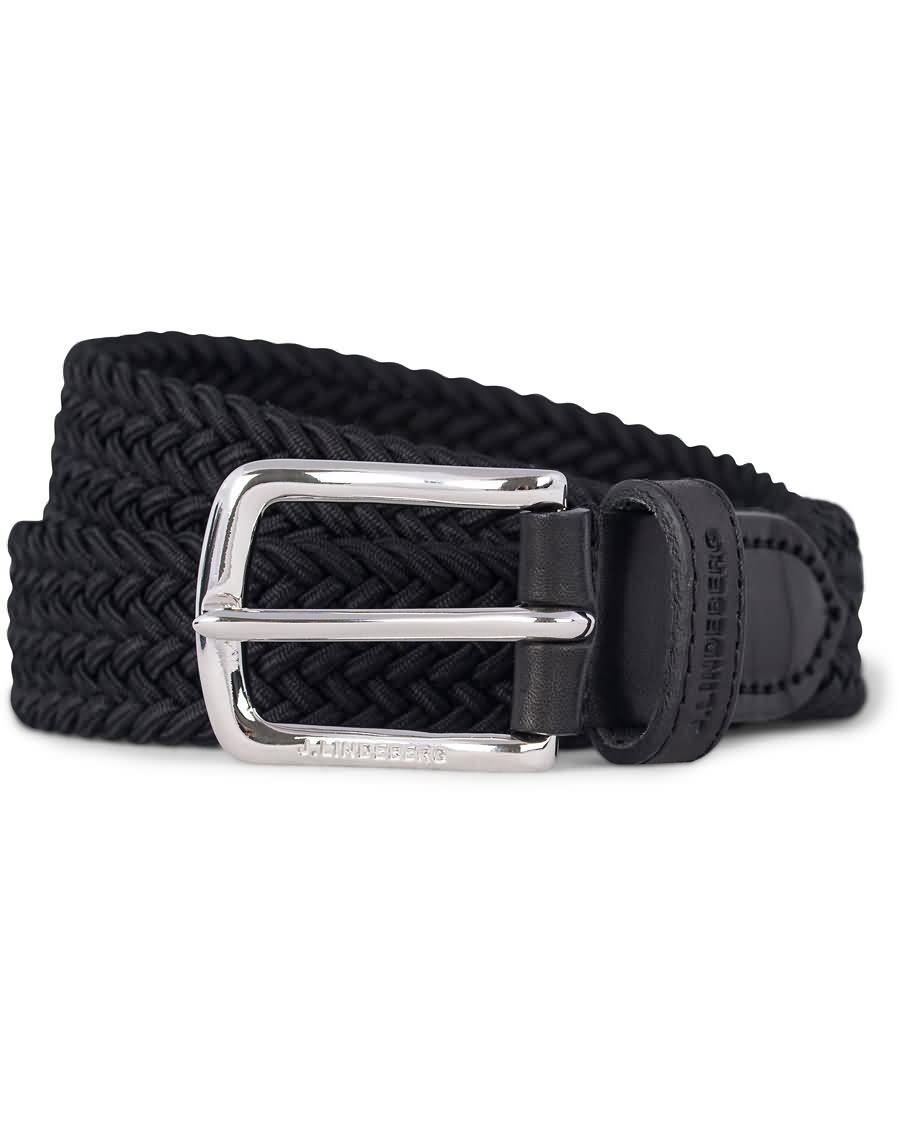 j.lindeberg nylon stretch 2,5 cm belt black bdod8