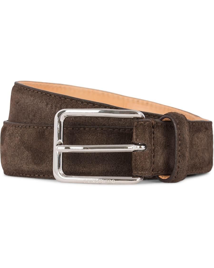 j.lindeberg s-belt 52033 cow suede 3 cm belt dark brown kfw5i