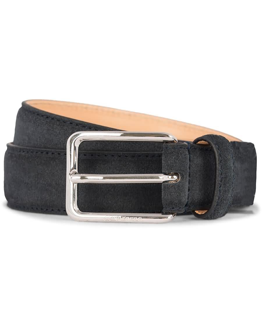 j.lindeberg s-belt 52033 cow suede 3 cm belt navy l8o8f