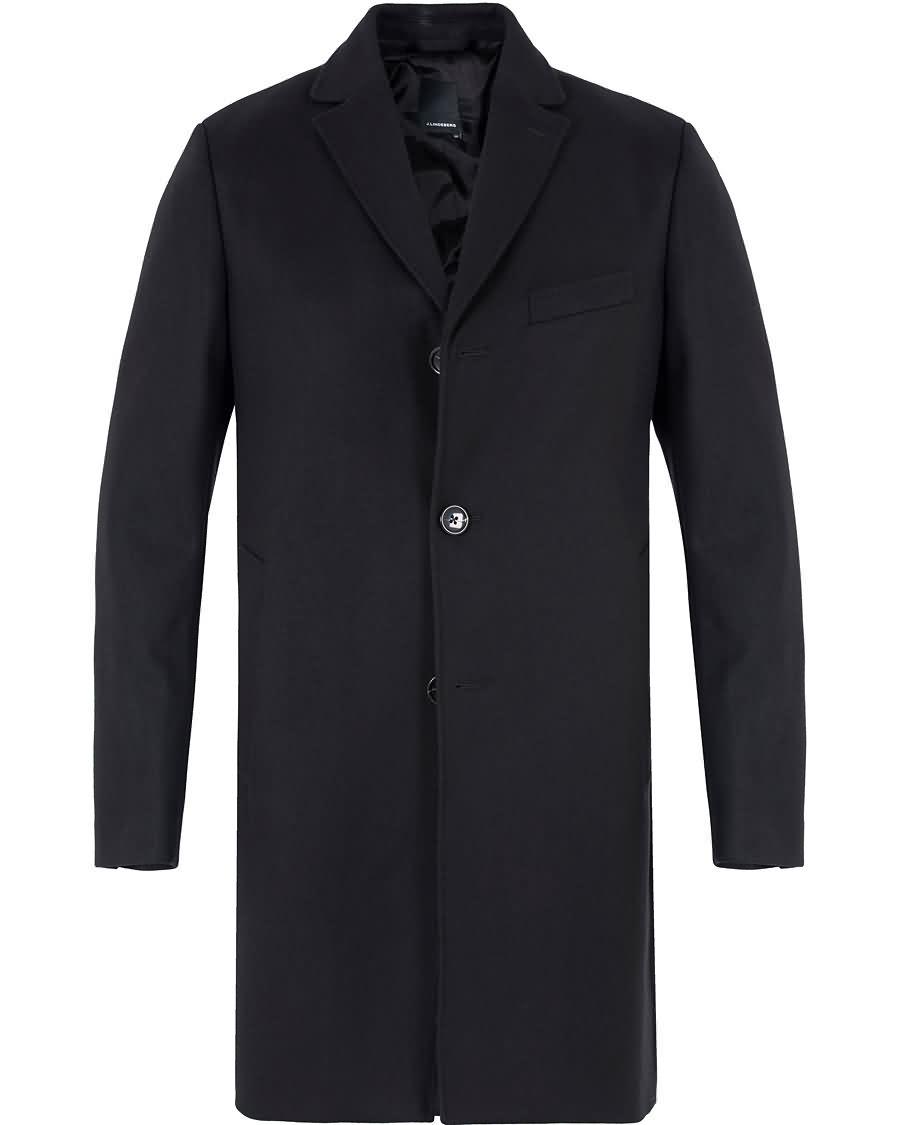 j.lindeberg wolger compact melton coat black Engros Ekte, Ny oreg8