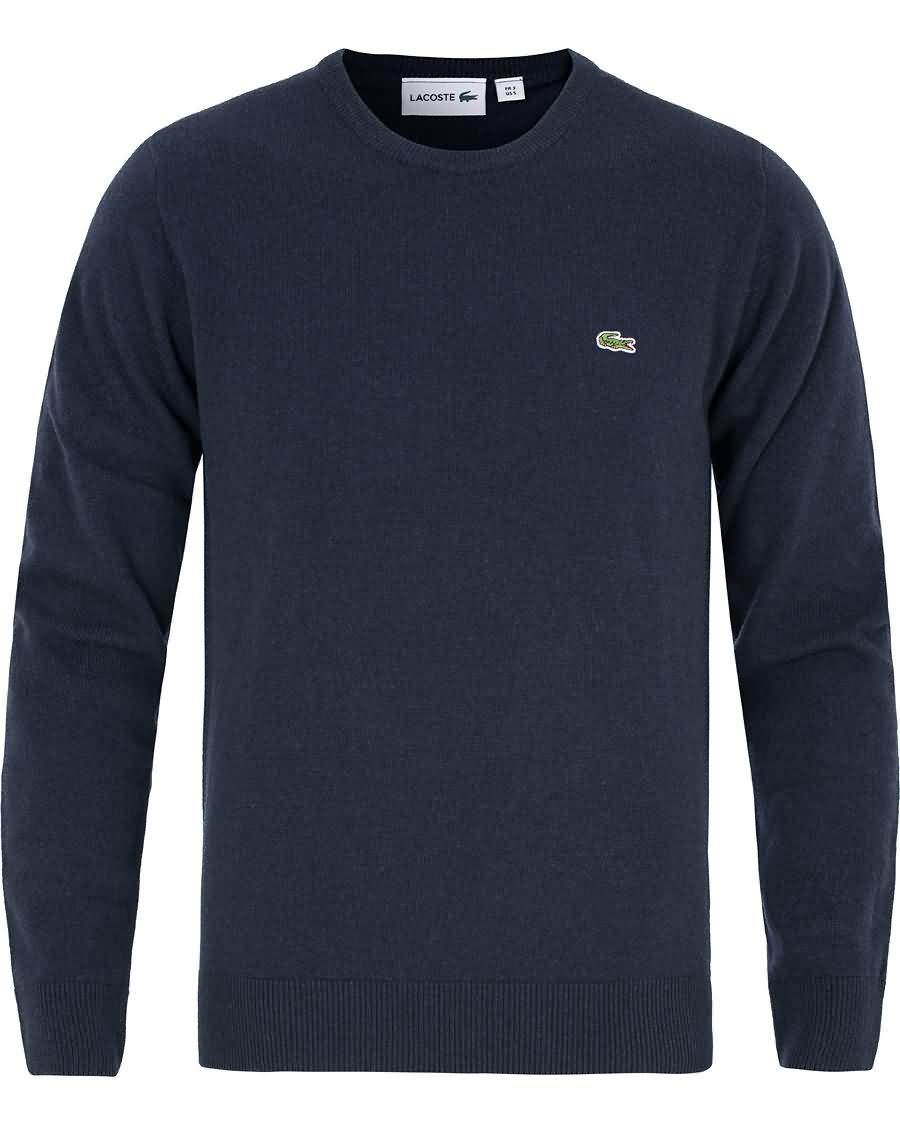 lacoste lambswool pullover c-neck navy blue Retro Klær g70tz