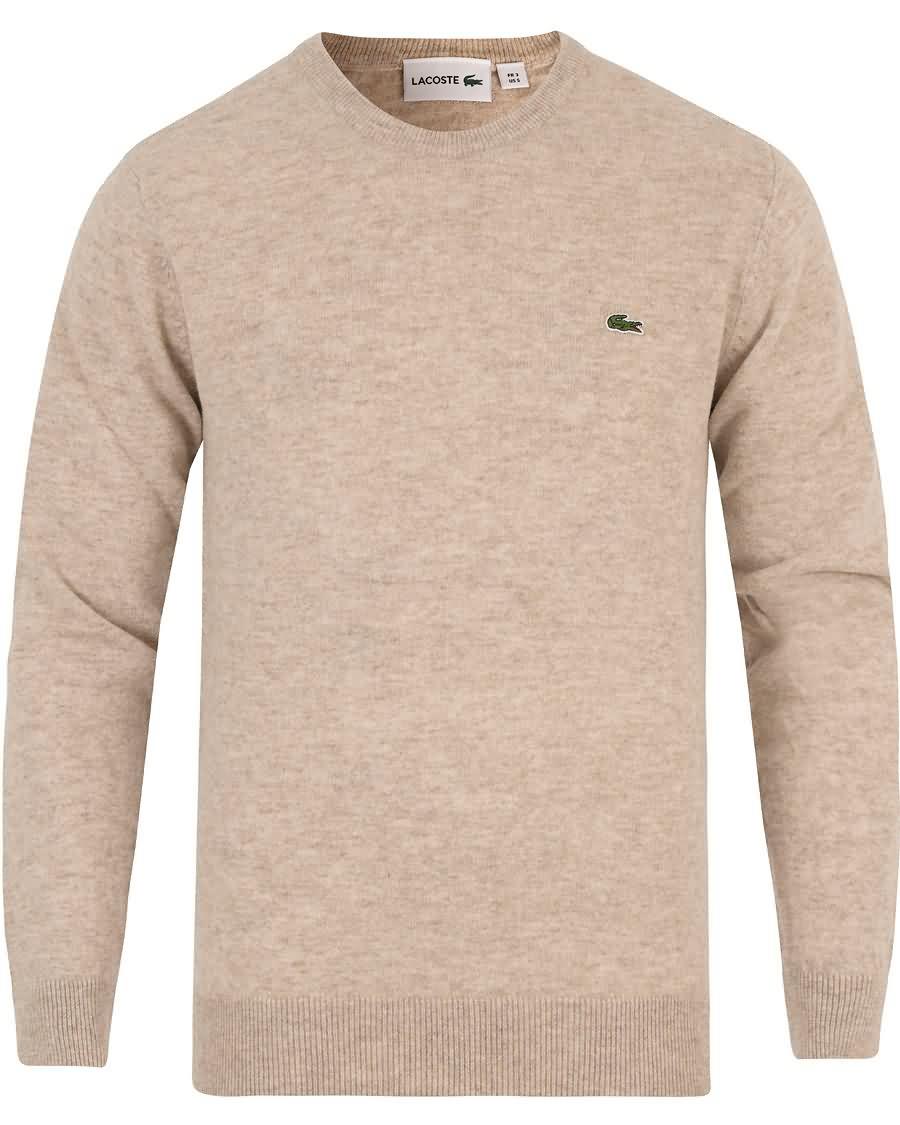 lacoste lambswool pullover c-neck oats chine Lavpris Rimelig vb77i