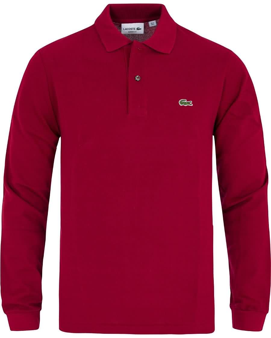 lacoste long sleeve original polo bordeuax red Klær Og Tilbehør s5k00