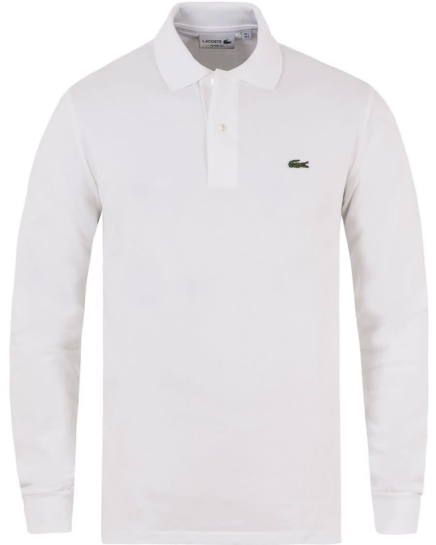 lacoste long sleeve piké white Spesialtilbud 5rert