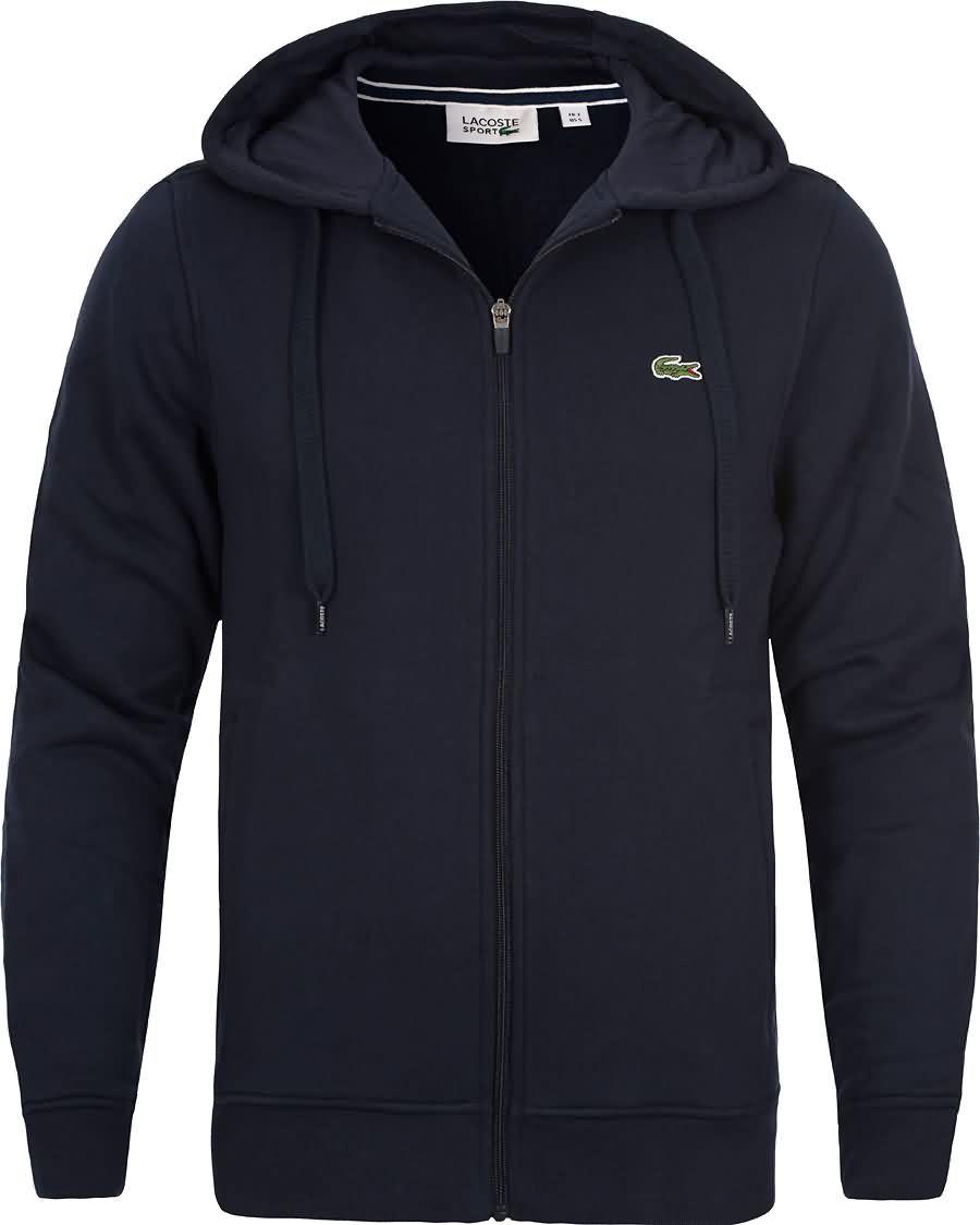 lacoste zip hooded sweatshirt navy blue Ny Stil 21q7z