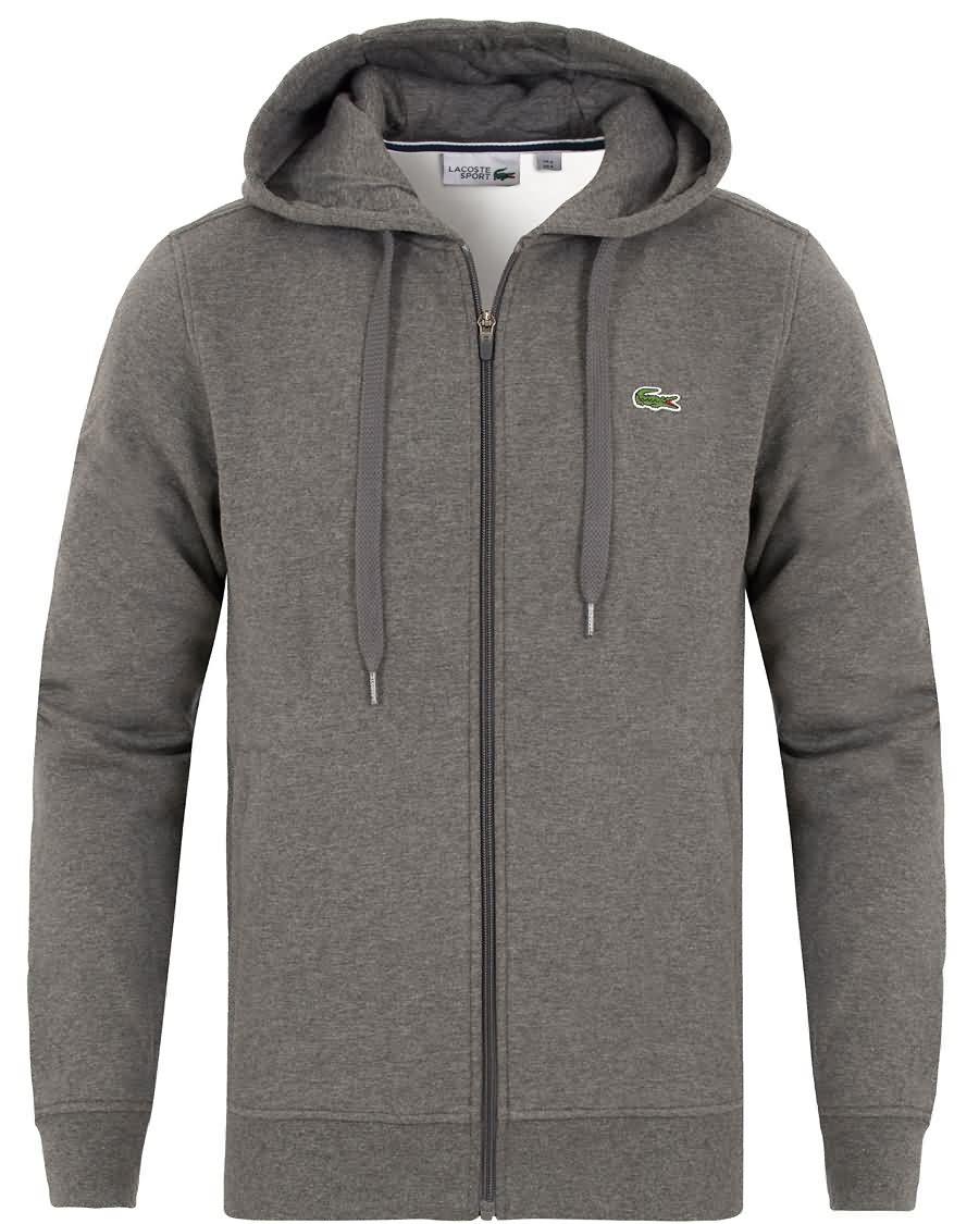 lacoste zip hooded sweatshirt pitch grey Vakker Pris 70ksl