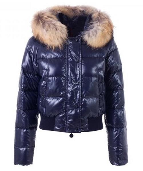 moncler alpin classic eider dunjakker kvinner fur collar blå Bestselger wtzkt