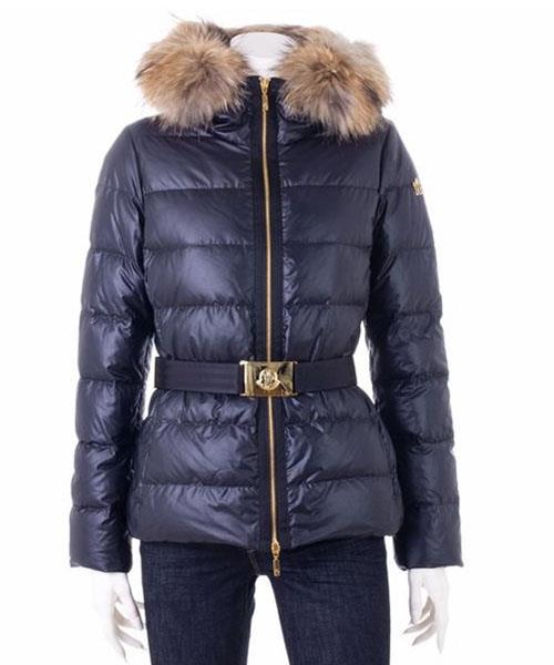 moncler angers womens jakker dekorative belt hooded marineblå På Salg Nettside p6sat