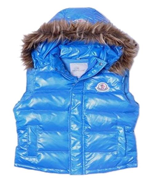 moncler billig ermer down vest kvinner button hat blå Kjøpe Billig zmbuv