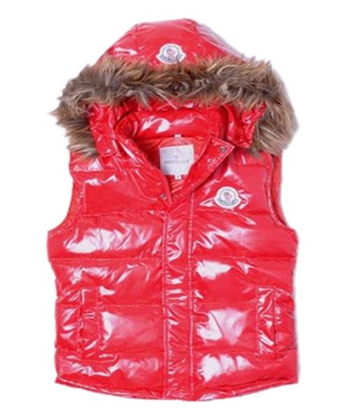 moncler billig ermer down vest kvinner button hat red På Salg Nettside le2at