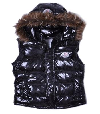 moncler billig ermer down vest kvinner button hat svart Engros Billig Klær e2l7z