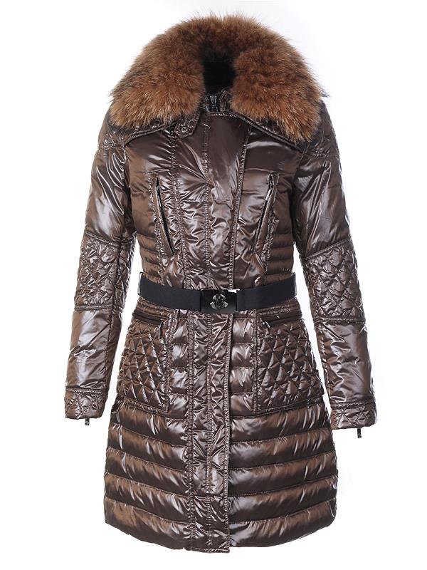 moncler coat kvinner med belte long brown Utløp Salg 7deog