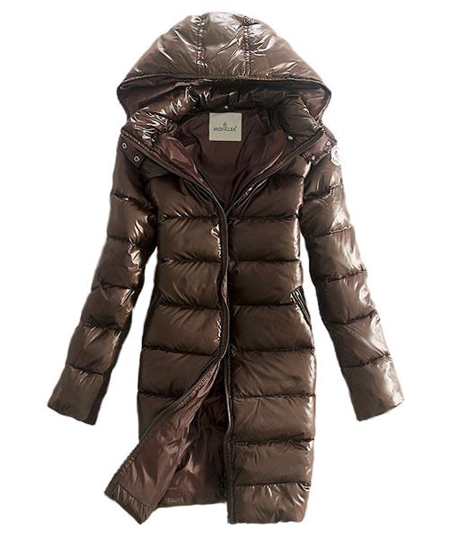 moncler coats down kvinner glatt skinnende stoff coffee Butikken 4e0lu