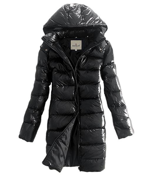 moncler coats down kvinner glatt skinnende stoff svart Ny Kampanje nh45p