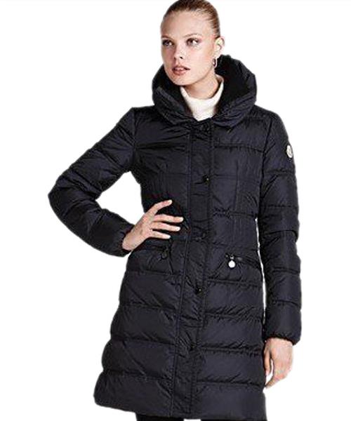 moncler coats kvinner lapel fashion long dark blue Atmosfære 6gesw